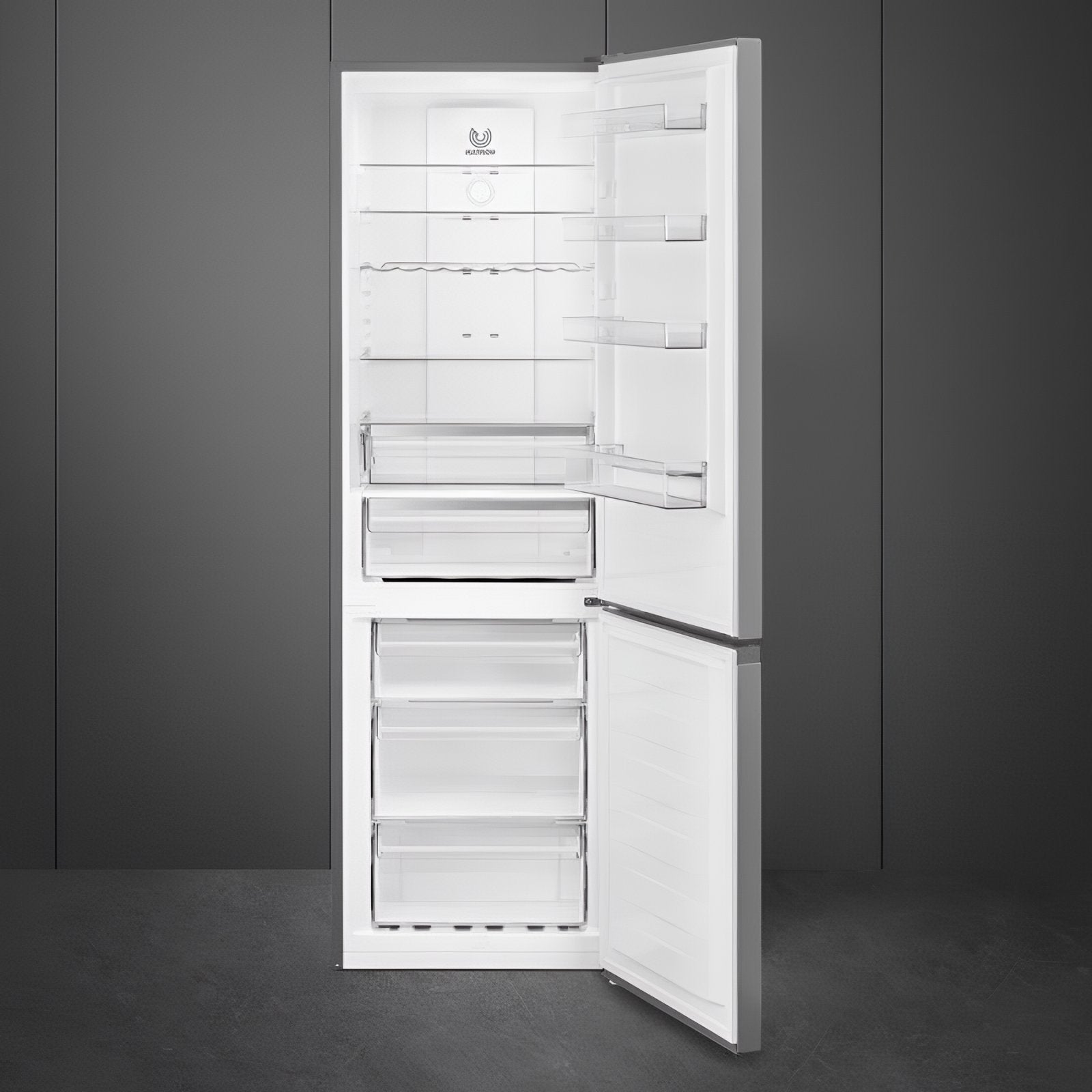 SMEG STAINLESS STEEL COMBI FRIDGE FREEZER 200CM